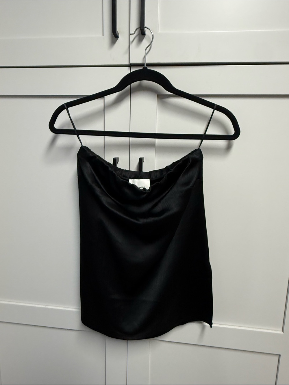 Black Satin reformation strapless
